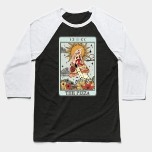 Funny food tarot card with pizza Baseball T-Shirt